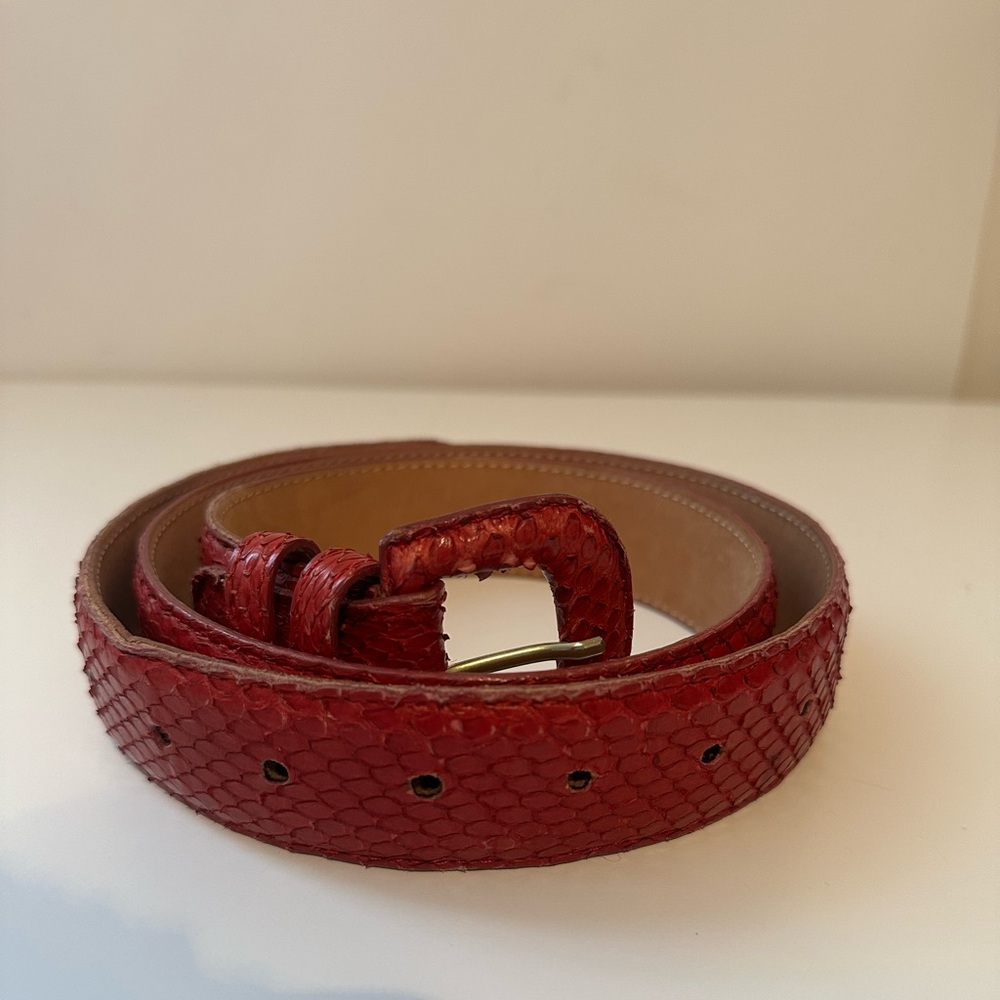 Suarez vero pitone belt Snakeskin Women’s Size 50-95-110 Red Made In Italy